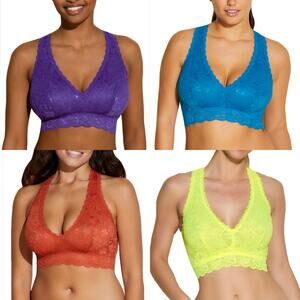 Cosabella Bundle Never Say Never Racerback Lace Bralette Bras Set Colors Medium
